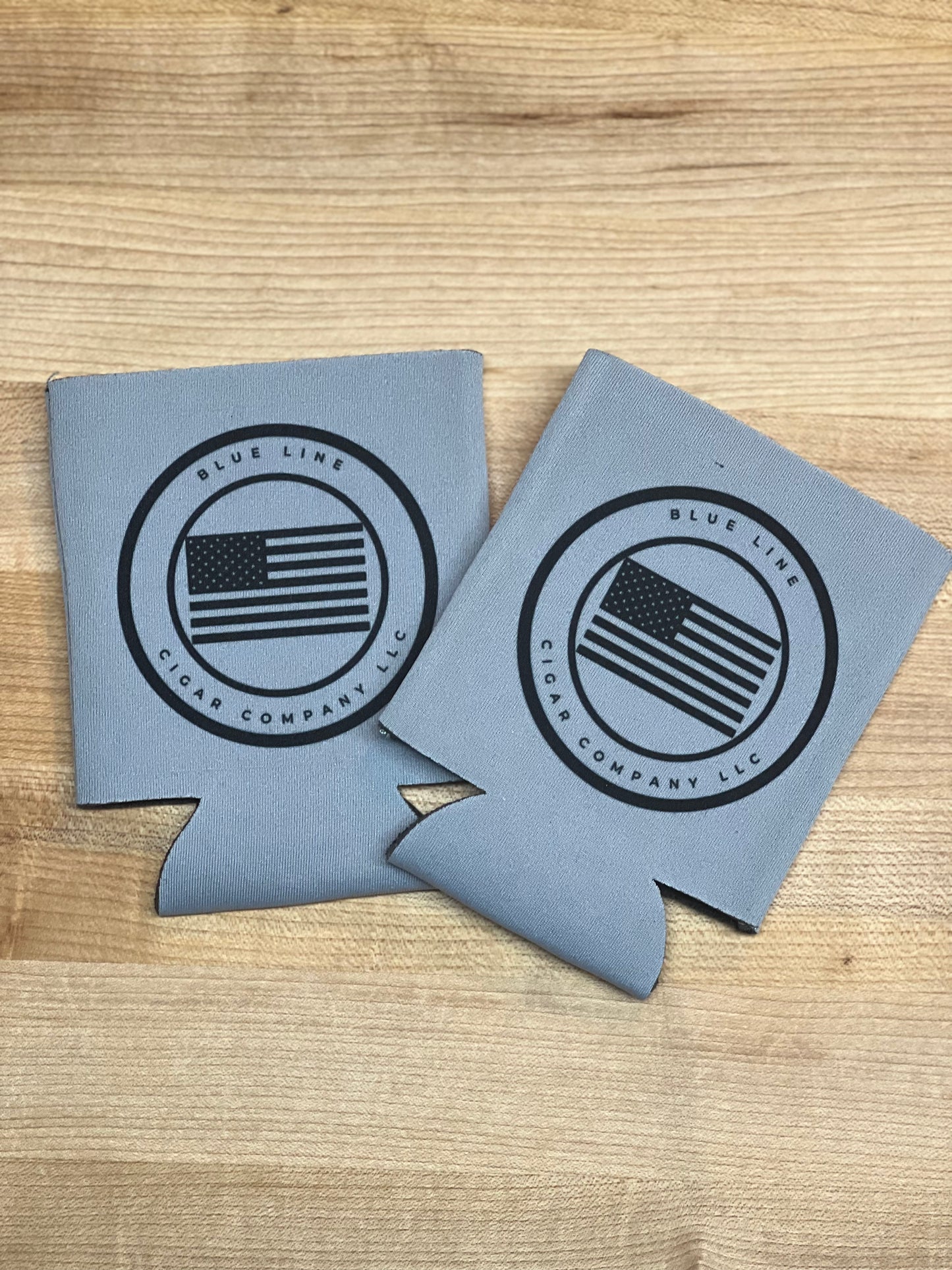 Blue Line Cigar Company Koozie- Light Grey