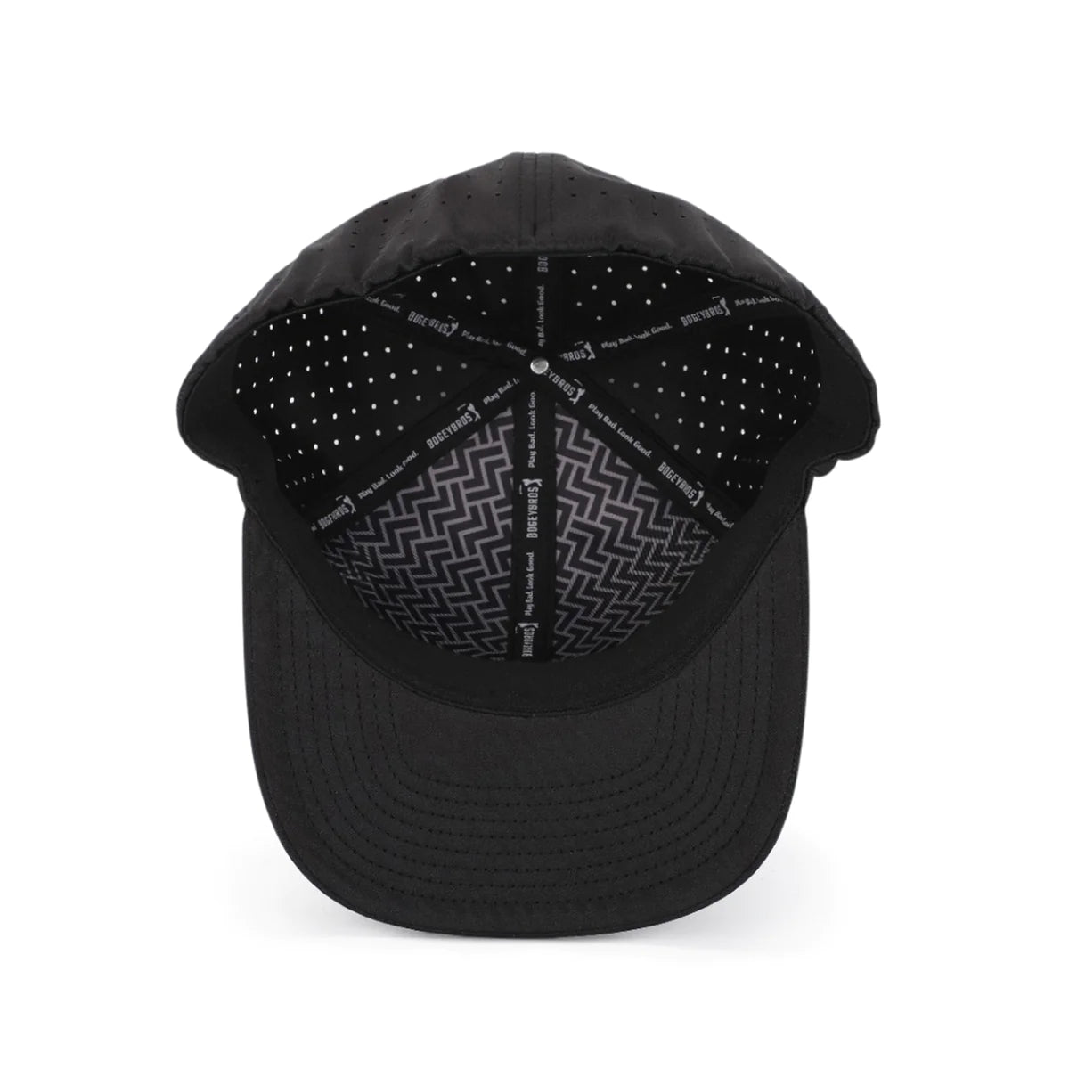 Bogeyman Black- Performance Golf Hat- Stretch Fit