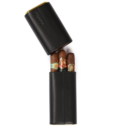 Premium 3 Cigar Travel Case - Black