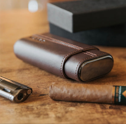 Premium 3-Cigar Travel Case