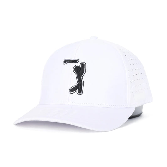 Bogeyman White- Performance Golf Hat- Stretch Fit